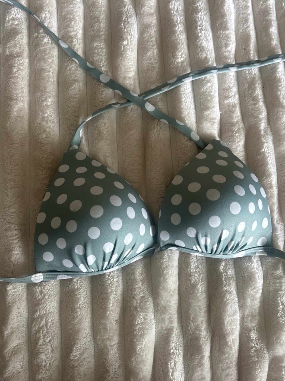 Primark Sage Green Polka Dot Triangle Bikini Top
